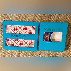 Posh Peanut Cherry-Themed Dish Set in Red and White